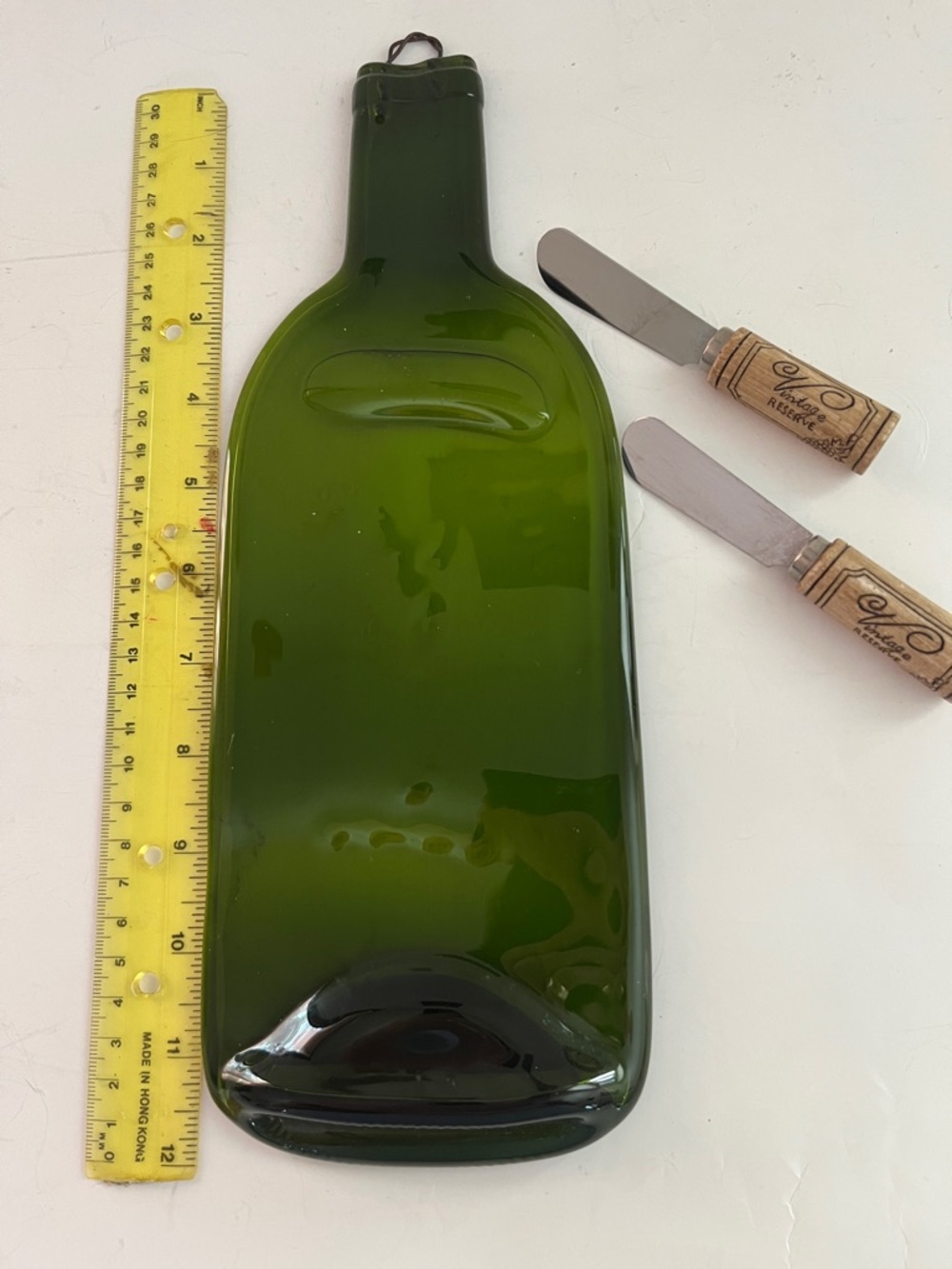 Green Recycled Glass Bottle Cheese Board - Home Dining Bar Accessories